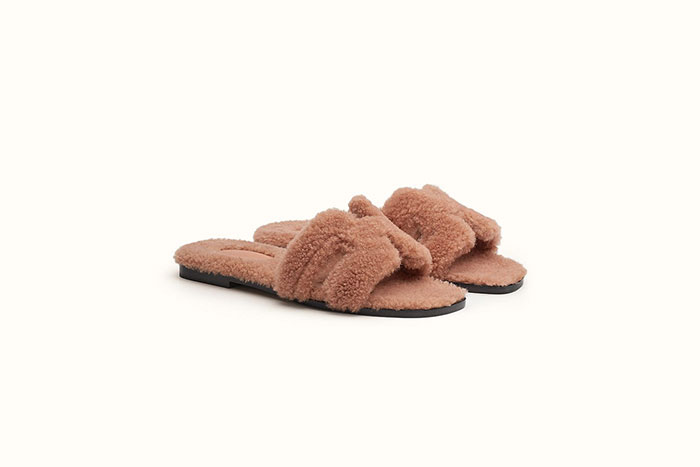 爱马仕Hermès爆款Oran Sandal 拖鞋推出毛绒版图片1